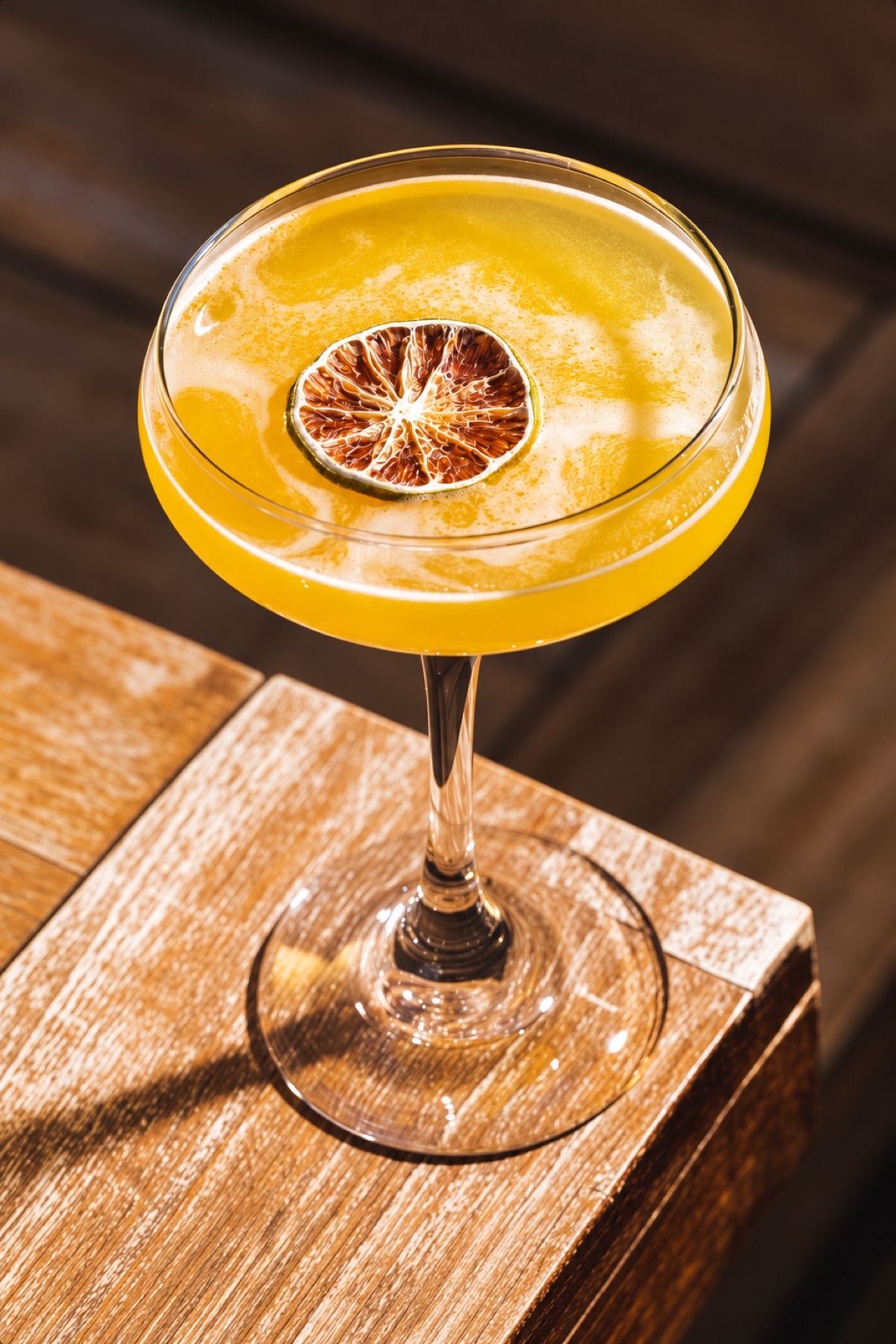 Golden citrus cocktail at Wano Terrace